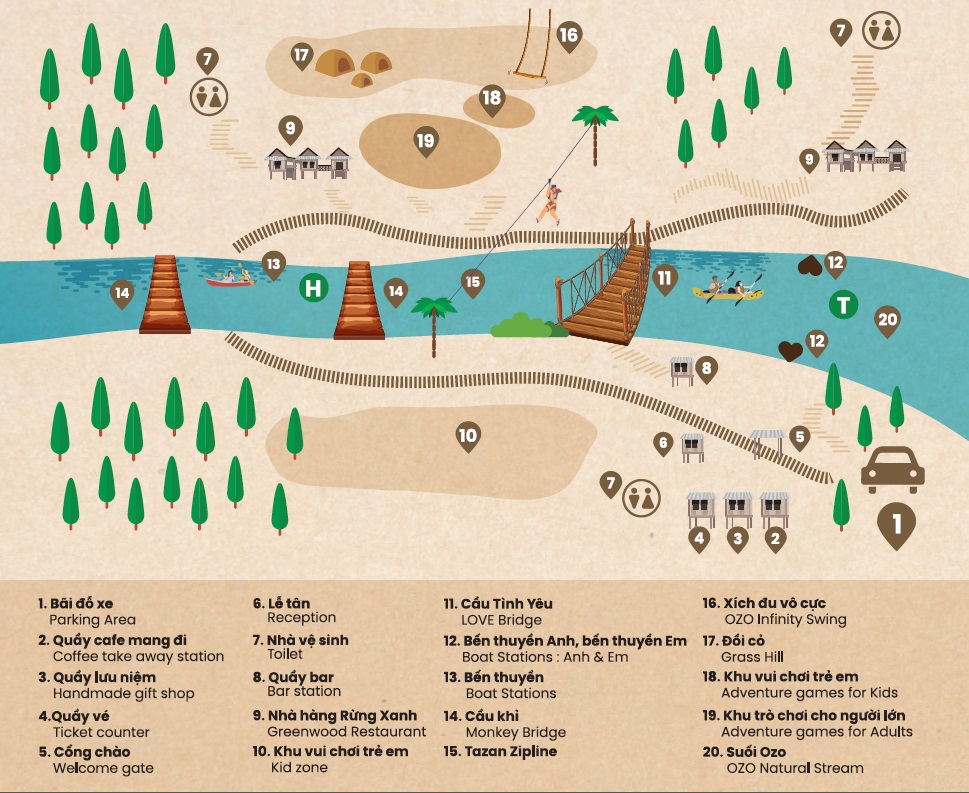 Ozo Park sightseeing map