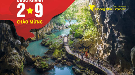 Tour du lịch Quảng Bình 2/9: Phong Nha Kẻ Bàng – Sông Chày Hang Tối – Vũng Chùa – Đá Nhảy 3 ngày 2 đêm