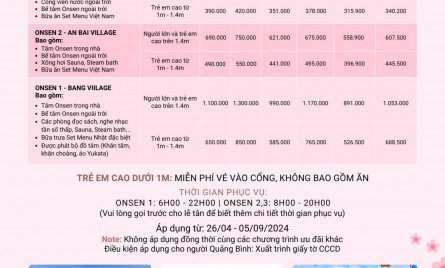 Suối Bang Quảng Bình – Giá vé tắm Suối nước nóng Bang Onsen 2024