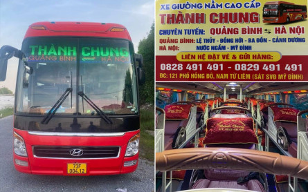 Các nhà xe giường nằm tuyến Hà Nội – Quảng Bình